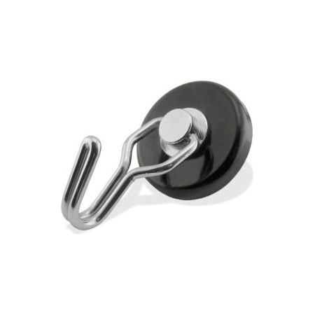 Master Magnetics Master Magnetics Neodymium Swiveling Magnetic Hook 0 - 65 Lbs. Pull Black Powdered Coat, 4PK 7580